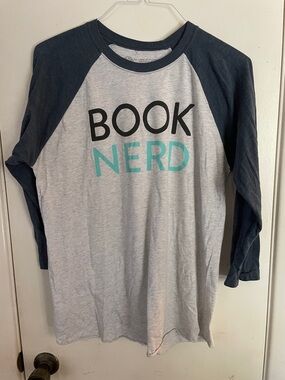 Out of Print Raglan Book Nerd Shirt Large